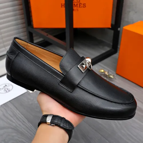 Replica Hermes Leather Shoes For Men #1434089 $82.00 USD for Wholesale