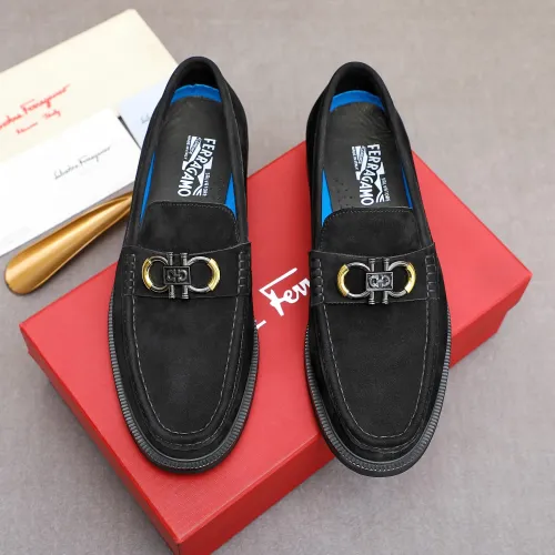 Replica Salvatore Ferragamo Leather Shoes For Men #1434139 $88.00 USD for Wholesale