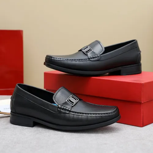 Replica Salvatore Ferragamo Leather Shoes For Men #1434141 $88.00 USD for Wholesale