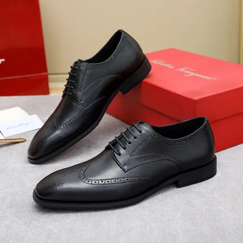 Wholesale Salvatore Ferragamo Leather Shoes For Men #1434142 $88.00 USD, Wholesale Quality Replica Salvatore Ferragamo Leather Shoes