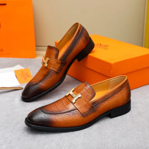 Wholesale Hermes Leather Shoes For Men #1434144 $88.00 USD, Wholesale Quality Replica Hermes Leather Shoes