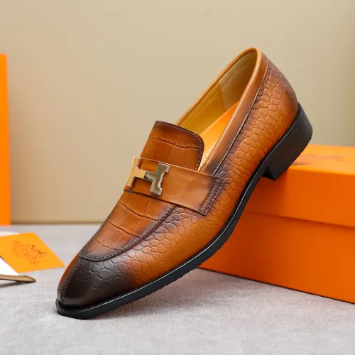 Replica Hermes Leather Shoes For Men #1434144 $88.00 USD for Wholesale
