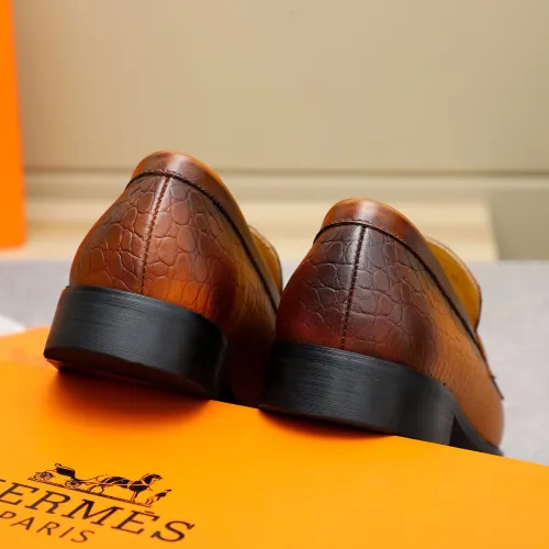 Replica Hermes Leather Shoes For Men #1434144 $88.00 USD for Wholesale