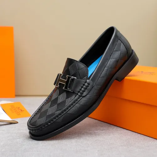 Replica Hermes Leather Shoes For Men #1434146 $92.00 USD for Wholesale