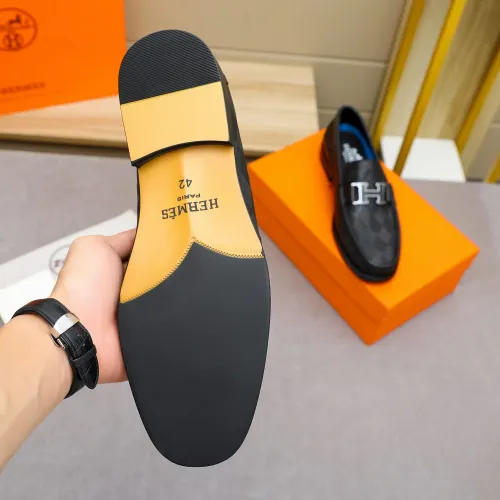 Replica Hermes Leather Shoes For Men #1434146 $92.00 USD for Wholesale
