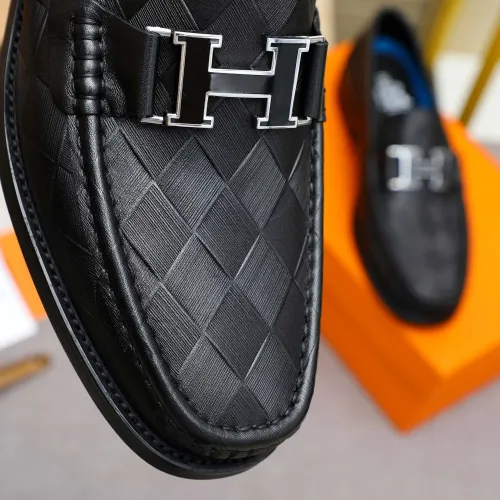 Replica Hermes Leather Shoes For Men #1434146 $92.00 USD for Wholesale