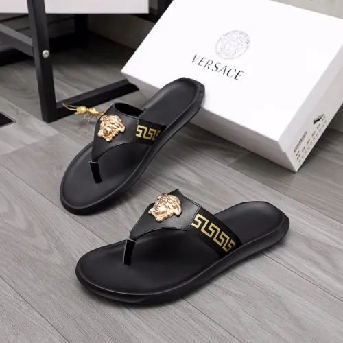Wholesale Versace Slippers For Men #1434181 $45.00 USD, Wholesale Quality Replica Versace Slippers