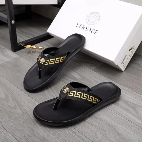 Wholesale Versace Slippers For Men #1434185 $45.00 USD, Wholesale Quality Replica Versace Slippers