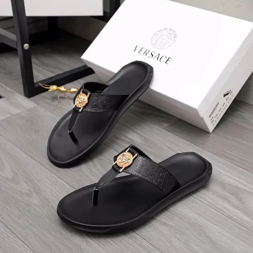 Wholesale Versace Slippers For Men #1434190 $45.00 USD, Wholesale Quality Replica Versace Slippers