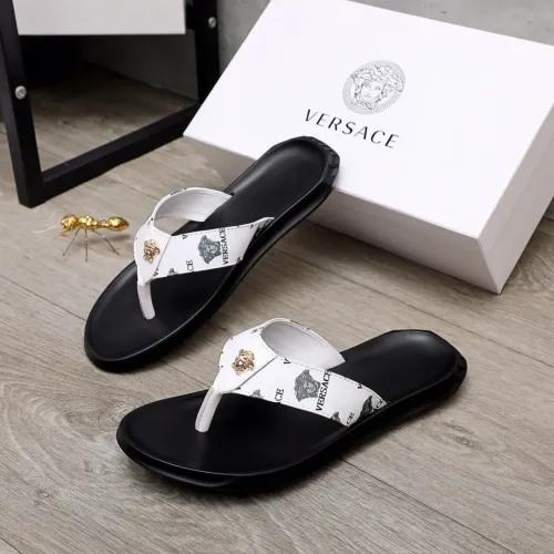 Wholesale Versace Slippers For Men #1434203 $45.00 USD, Wholesale Quality Replica Versace Slippers