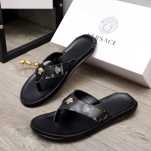 Wholesale Versace Slippers For Men #1434204 $45.00 USD, Wholesale Quality Replica Versace Slippers