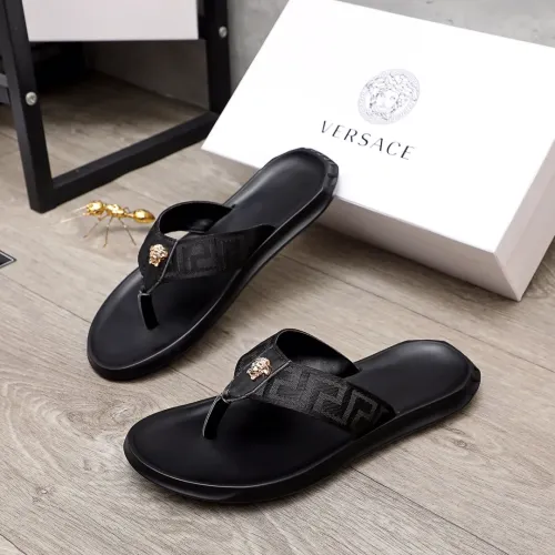 Wholesale Versace Slippers For Men #1434218 $45.00 USD, Wholesale Quality Replica Versace Slippers