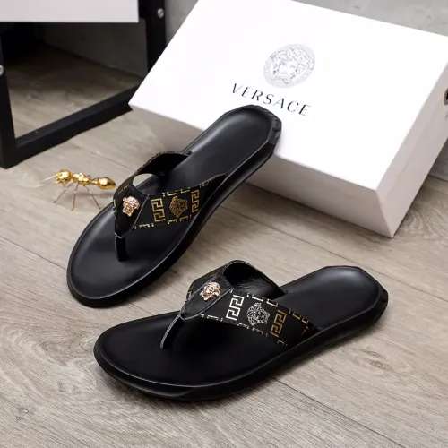 Wholesale Versace Slippers For Men #1434220 $45.00 USD, Wholesale Quality Replica Versace Slippers