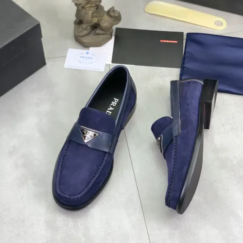 Wholesale Prada Leather Shoes For Men #1434248 $102.00 USD, Wholesale Quality Replica Prada Leather Shoes