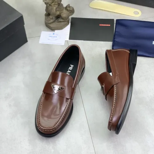 Wholesale Prada Leather Shoes For Men #1434250 $102.00 USD, Wholesale Quality Replica Prada Leather Shoes