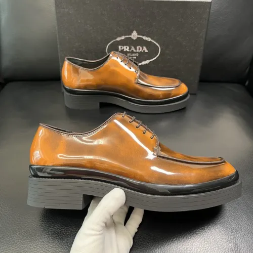 Replica Prada Leather Shoes For Men #1434747 $150.00 USD for Wholesale