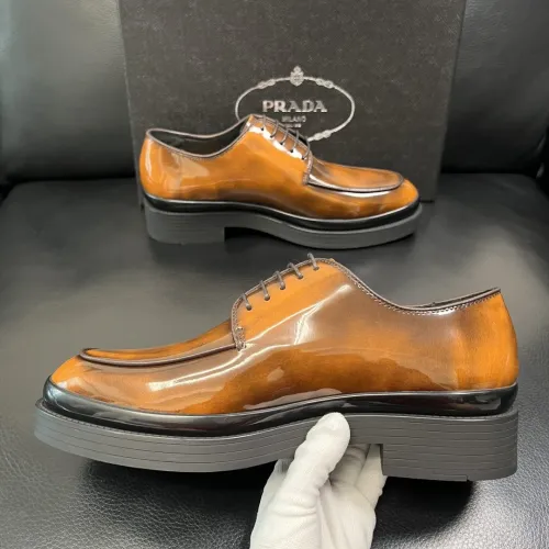 Replica Prada Leather Shoes For Men #1434747 $150.00 USD for Wholesale