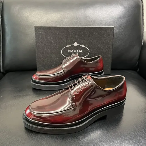 Wholesale Prada Leather Shoes For Men #1434748 $150.00 USD, Wholesale Quality Replica Prada Leather Shoes