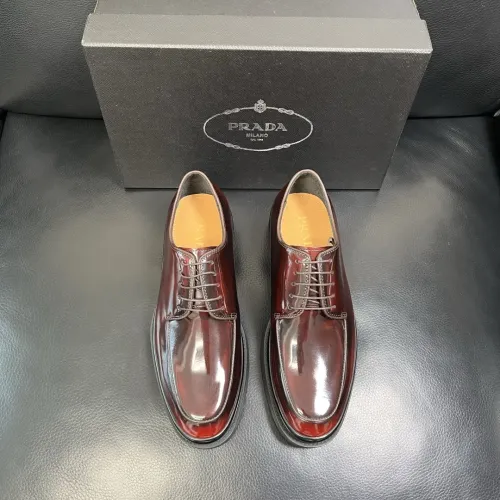 Replica Prada Leather Shoes For Men #1434748 $150.00 USD for Wholesale
