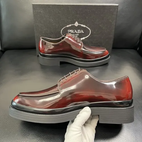 Replica Prada Leather Shoes For Men #1434748 $150.00 USD for Wholesale