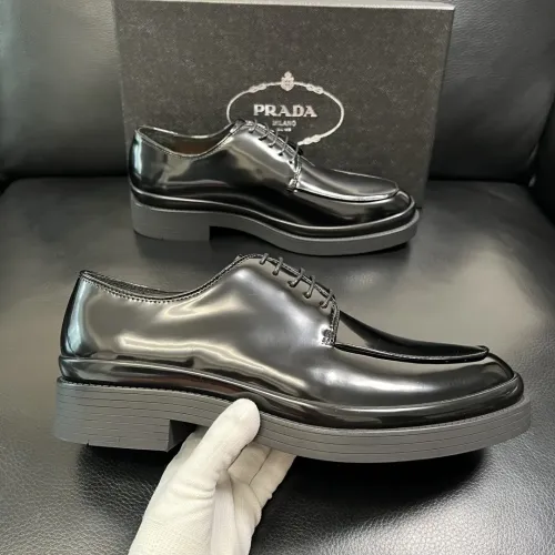 Replica Prada Leather Shoes For Men #1434749 $150.00 USD for Wholesale