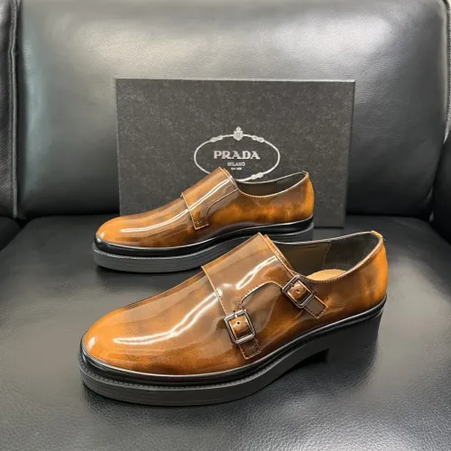 Wholesale Prada Leather Shoes For Men #1434751 $150.00 USD, Wholesale Quality Replica Prada Leather Shoes