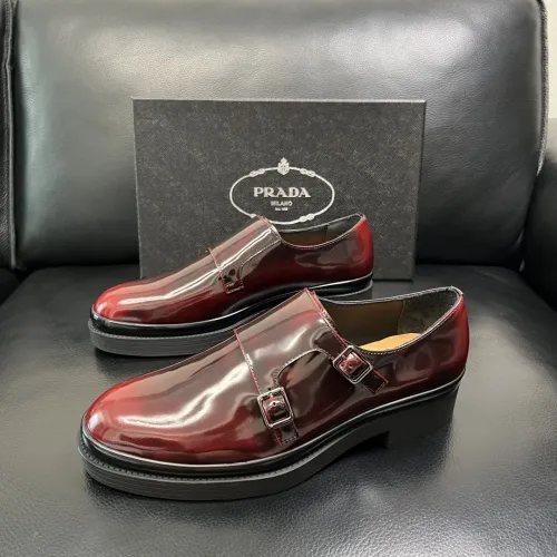 Wholesale Prada Leather Shoes For Men #1434752 $150.00 USD, Wholesale Quality Replica Prada Leather Shoes