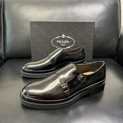 Wholesale Prada Leather Shoes For Men #1434753 $150.00 USD, Wholesale Quality Replica Prada Leather Shoes