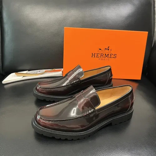 Wholesale Hermes Leather Shoes For Men #1434754 $125.00 USD, Wholesale Quality Replica Hermes Leather Shoes