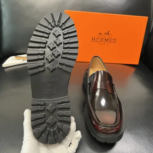 Replica Hermes Leather Shoes For Men #1434754 $125.00 USD for Wholesale