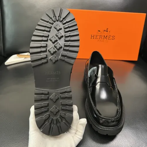 Replica Hermes Leather Shoes For Men #1434755 $125.00 USD for Wholesale