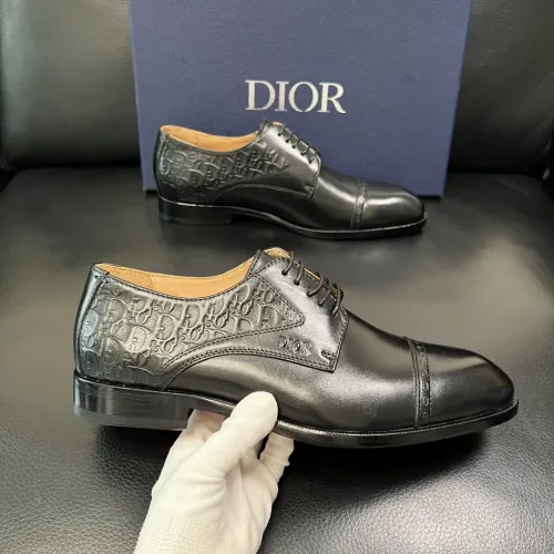 Replica Christian Dior Leather Shoes For Men #1434766 $165.00 USD for Wholesale