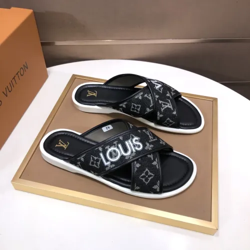 Wholesale Louis Vuitton Slippers For Men #1434855 $52.00 USD, Wholesale Quality Replica Louis Vuitton Slippers