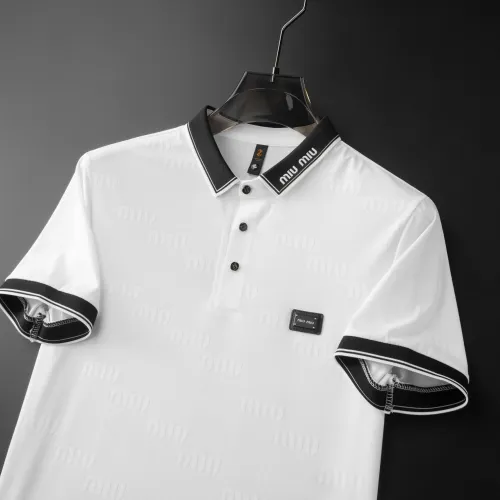 Replica MIU MIU T-Shirts Short Sleeved For Men #1436714 $45.00 USD for Wholesale