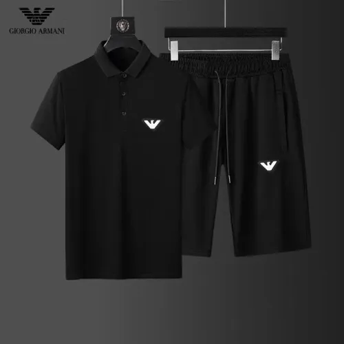 Wholesale Armani Tracksuits Short Sleeved For Men #1436806 $48.00 USD, Wholesale Quality Replica Armani Tracksuits