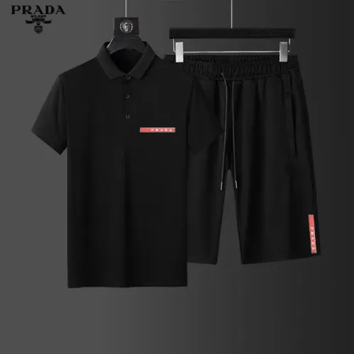 Wholesale Prada Tracksuits Short Sleeved For Men #1436814 $48.00 USD, Wholesale Quality Replica Prada Tracksuits