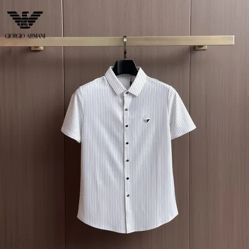 Wholesale Armani Shirts Short Sleeved For Men #1436923 $52.00 USD, Wholesale Quality Replica Armani Shirts