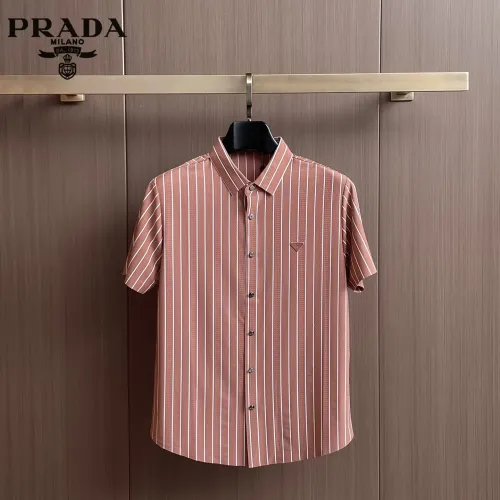 Wholesale Prada Shirts Short Sleeved For Men #1436937 $52.00 USD, Wholesale Quality Replica Prada Shirts