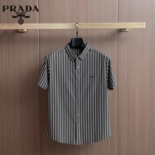 Wholesale Prada Shirts Short Sleeved For Men #1436938 $52.00 USD, Wholesale Quality Replica Prada Shirts