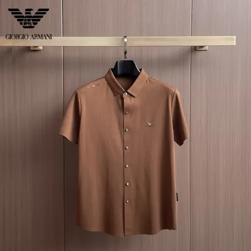 Wholesale Armani Shirts Short Sleeved For Men #1436945 $52.00 USD, Wholesale Quality Replica Armani Shirts