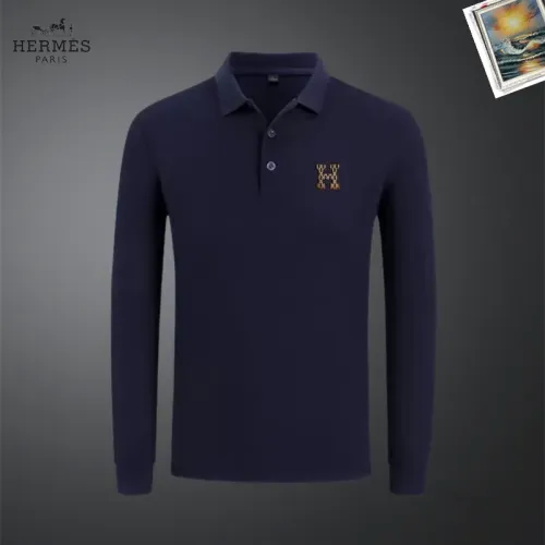 Wholesale Hermes T-Shirts Long Sleeved For Men #1437321 $40.00 USD, Wholesale Quality Replica Hermes T-Shirts