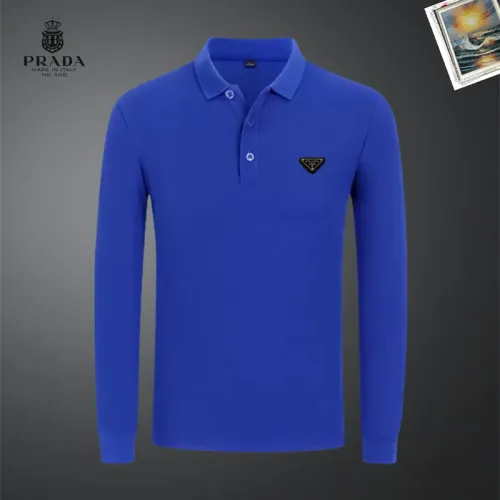 Wholesale Prada T-Shirts Long Sleeved For Men #1437357 $40.00 USD, Wholesale Quality Replica Prada T-Shirts