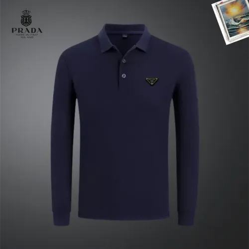 Wholesale Prada T-Shirts Long Sleeved For Men #1437358 $40.00 USD, Wholesale Quality Replica Prada T-Shirts