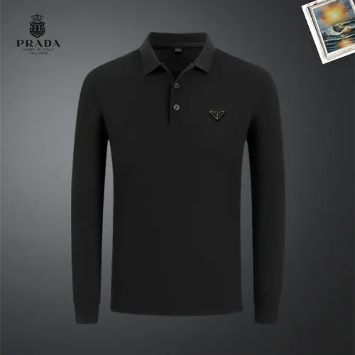 Wholesale Prada T-Shirts Long Sleeved For Men #1437359 $40.00 USD, Wholesale Quality Replica Prada T-Shirts
