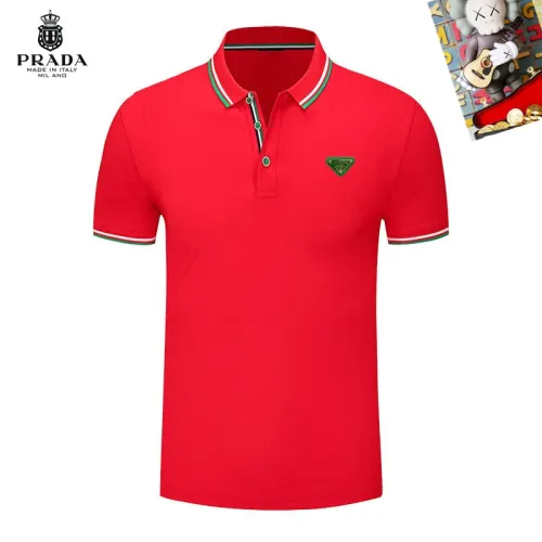 Wholesale Prada T-Shirts Short Sleeved For Men #1437459 $29.00 USD, Wholesale Quality Replica Prada T-Shirts