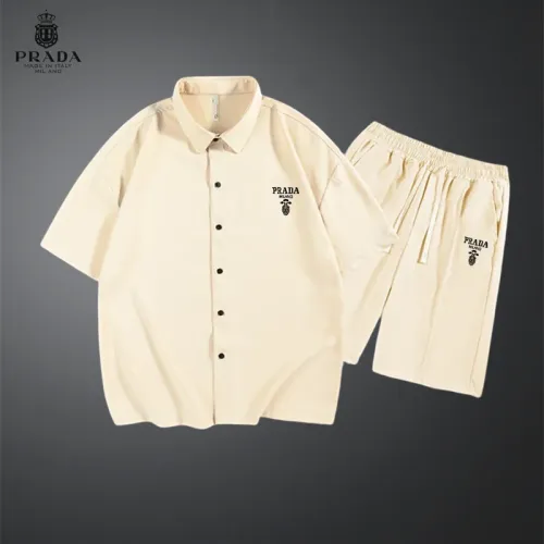 Wholesale Prada Tracksuits Short Sleeved For Men #1437549 $48.00 USD, Wholesale Quality Replica Prada Tracksuits
