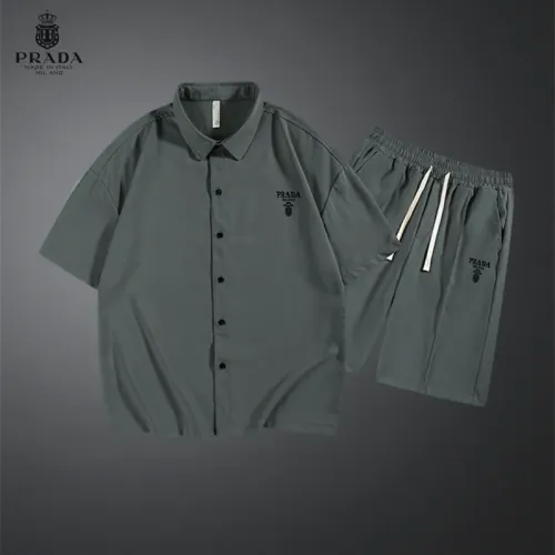 Wholesale Prada Tracksuits Short Sleeved For Men #1437550 $48.00 USD, Wholesale Quality Replica Prada Tracksuits