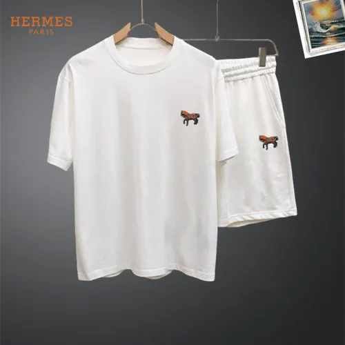 Wholesale Hermes Tracksuits Short Sleeved For Men #1437701 $48.00 USD, Wholesale Quality Replica Hermes Tracksuits