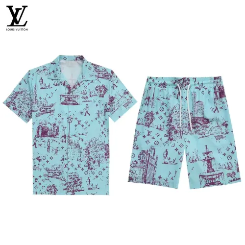 Wholesale Louis Vuitton LV Tracksuits Short Sleeved For Men #1437894 $52.00 USD, Wholesale Quality Replica Louis Vuitton LV Tracksuits