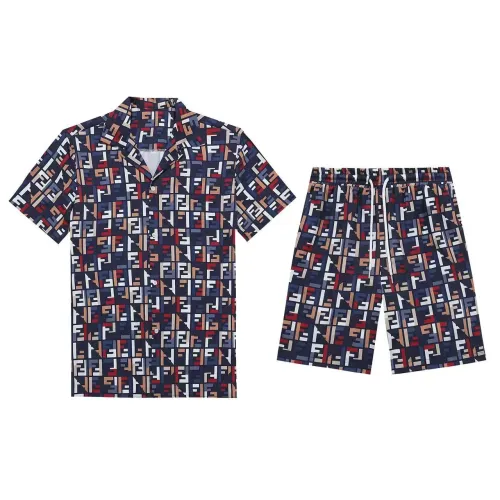 Wholesale Fendi Tracksuits Short Sleeved For Men #1437915 $52.00 USD, Wholesale Quality Replica Fendi Tracksuits